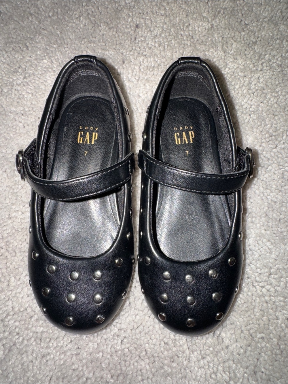 baby GAP Black Studded Mary Jane Flats - Kids 7